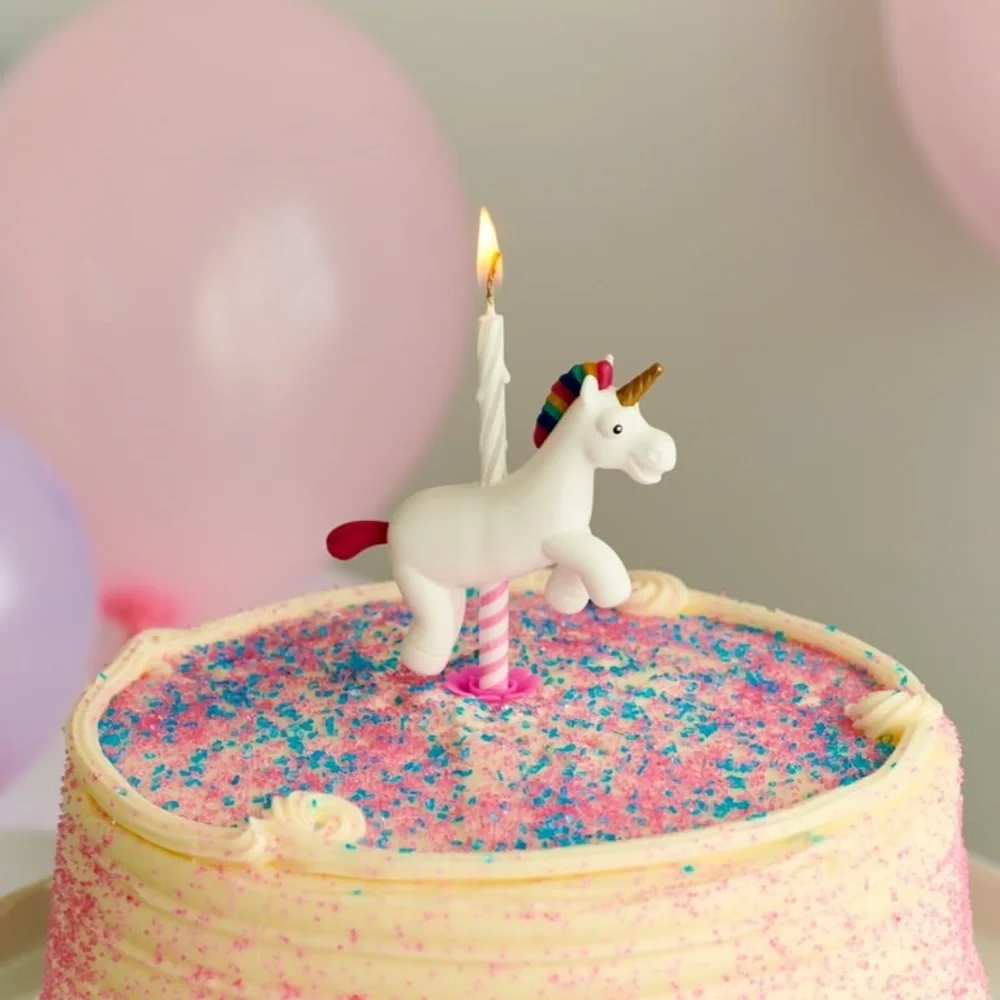 NPW Reusable Unicorn Rainbow Candle Holder NIP